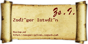 Zséger István névjegykártya